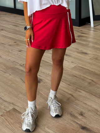 Varsity Stride Butter Soft Skort | Red | RESTOCK