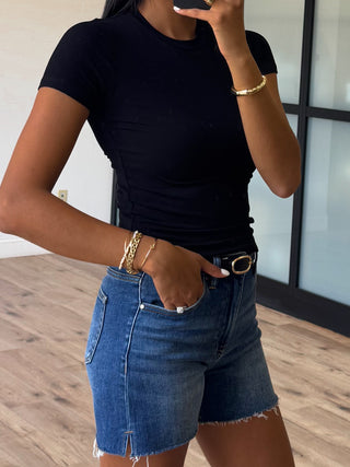 Common Ribbed Tee | Black