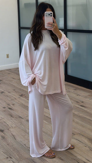 Sunday Soft Stripe Set | Baby Pink | +Plus Available