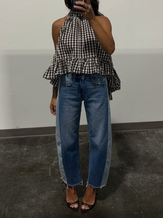Remi Gingham Halter Swing Top