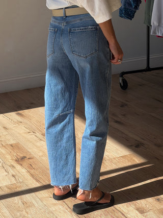 Gwyn Cut Hem Barrel Jeans | RESTOCK