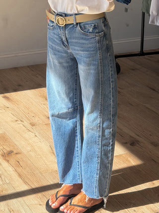 Gwyn Cut Hem Barrel Jeans | RESTOCK