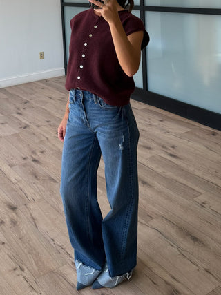 Locke Wide-Leg Cuff Jeans
