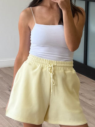 Drawstring Lounge Sweat Shorts | Lemon | +Plus Available