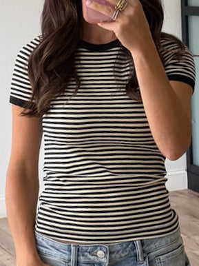 On With It Stripe Tee | Black