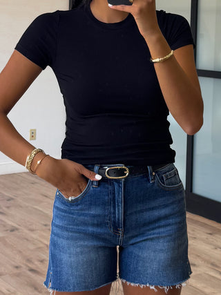 Common Ribbed Tee | Black