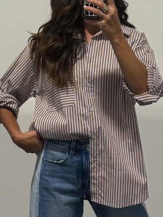 Jessey Stripe Button-Down | Mocha Mist