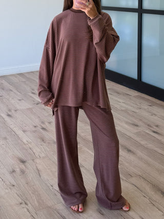 Just Lounging Brush Knit Pants | Pink Truffle
