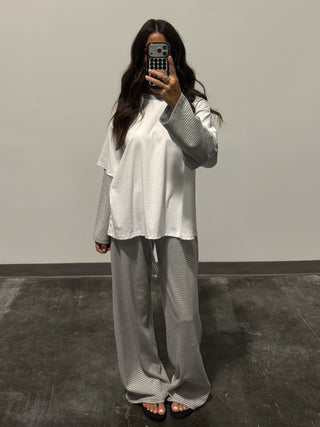 Double Up Oversized Long Sleeve Tee | Snowdrift
