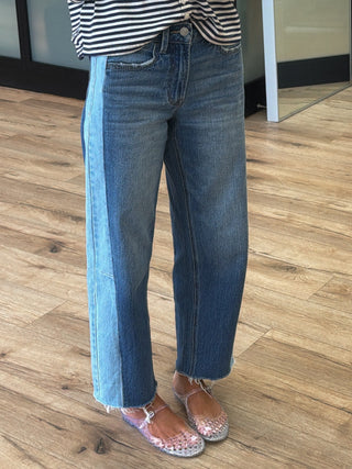 Dual Tone Barrel Jeans | RESTOCK