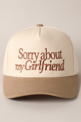 Canvas Cap | 'Sorry About My Girlfriend' | 2 Colors Available | FINAL SALE
