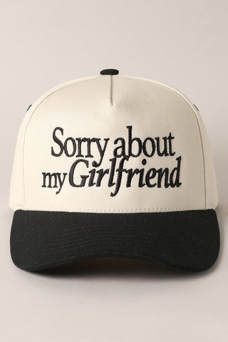 Canvas Cap | 'Sorry About My Girlfriend' | 2 Colors Available | FINAL SALE